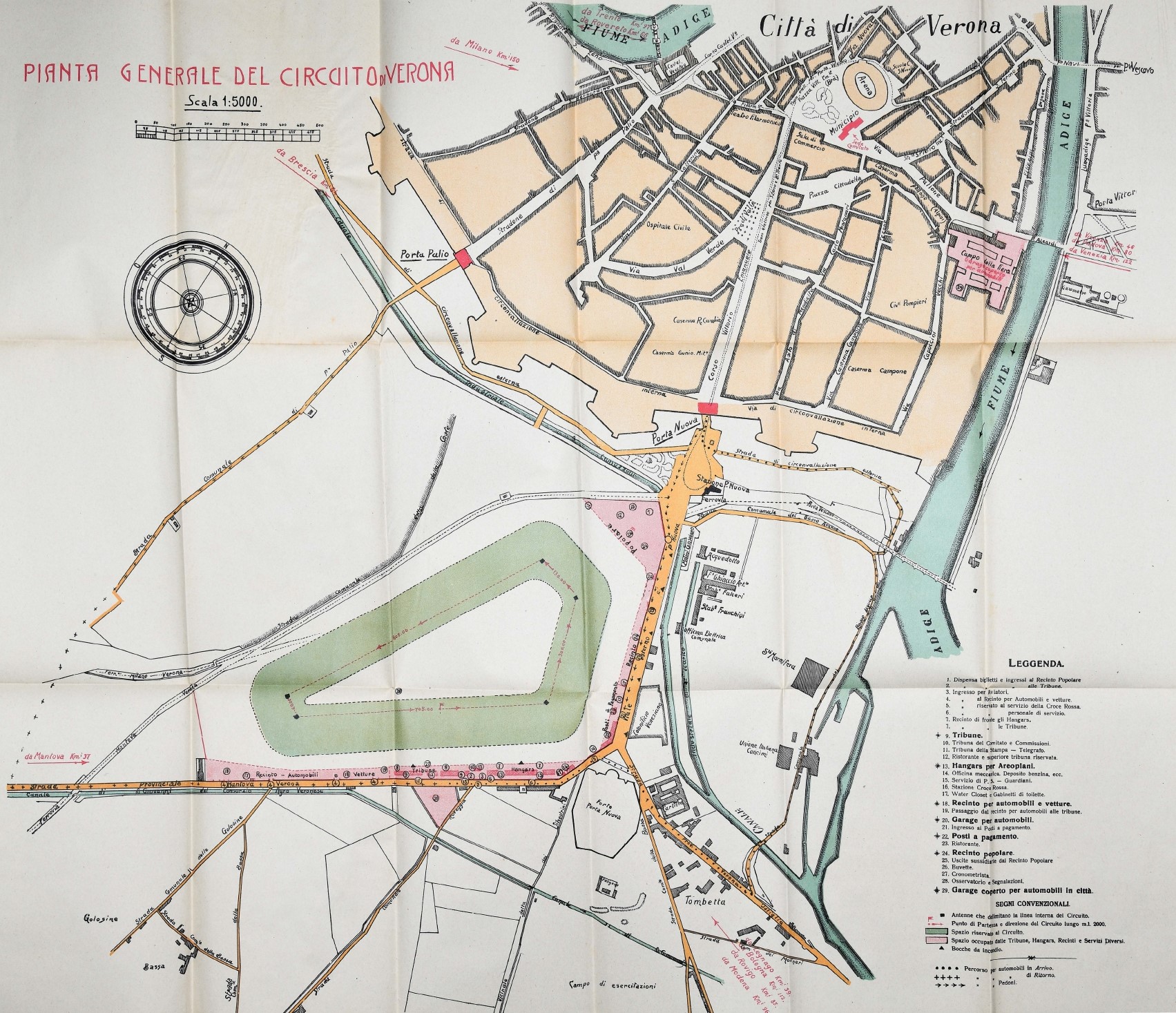 Mappa della città di Verona del 1910