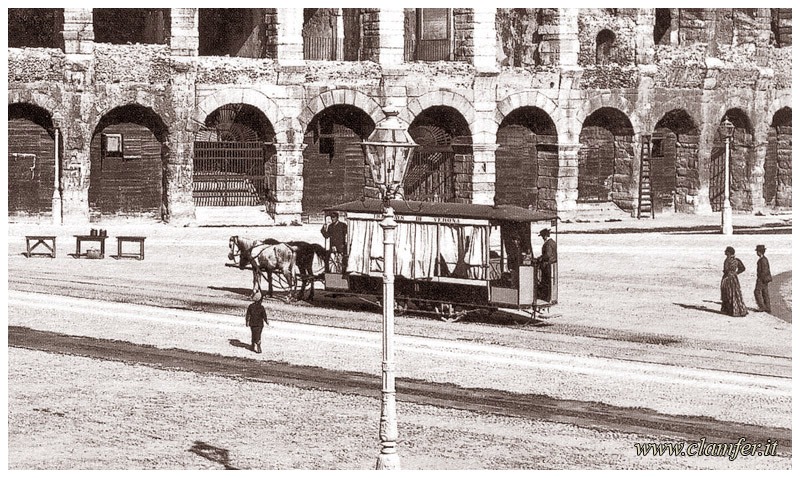 Il vecchio tram a cavalli di Verona